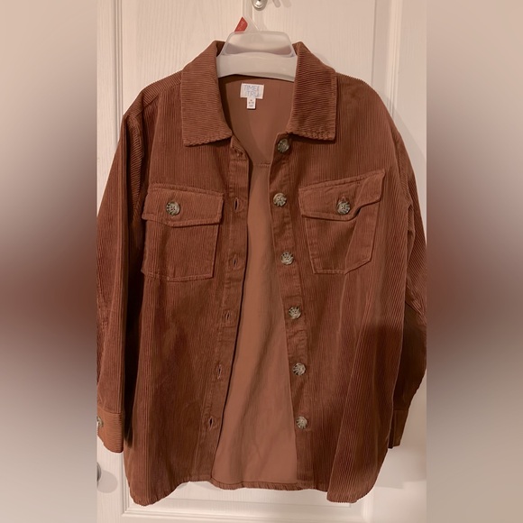 Time and Tru | Jackets & Coats | Medium Burnt Orange Corduroy Shacket ...
